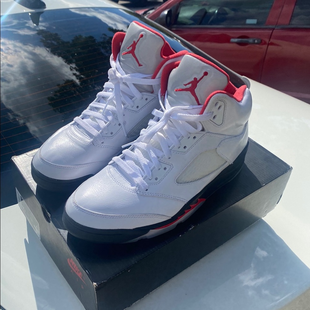 Jordan 5 “Fire Red Silver Tongue”